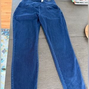 Dark Blue Denim-Style Leggings